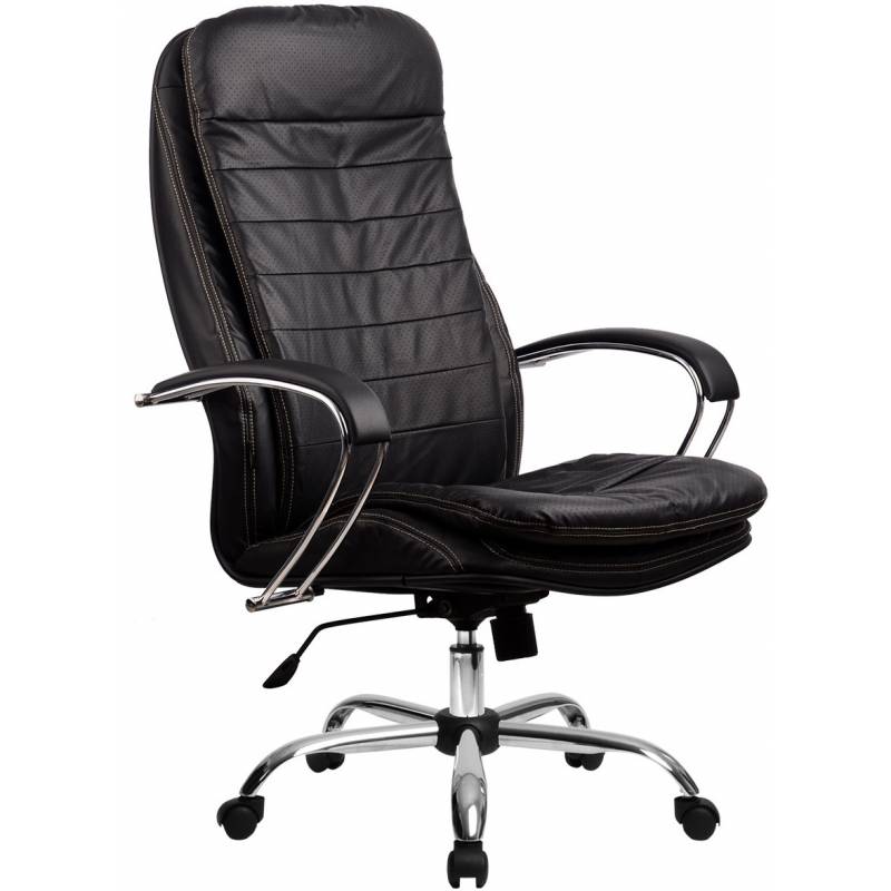 Кресло руководителя Сенатор 3 (черная кожа) главное фото