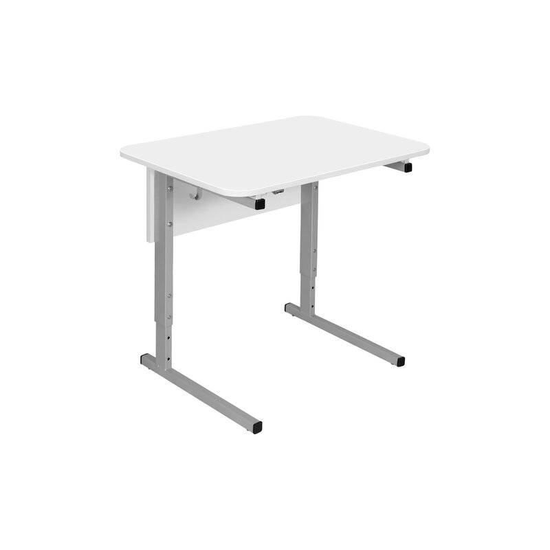 Стол-парта 1-местный регулируемый СУТ.54, 600х500х640-780 мм, рост 4-6, серый каркас, ЛДСП белая главное фото