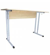 Стол-парта 2-местный регулируемый "Умник", 1200х500х520-640 мм, рост 2-4, серый каркас, ЛДСП клён
