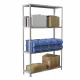 Стеллаж металлический  "MS Plus-185/50-4", 1850х1000х500 мм, 4 полки, регулируемые опоры, 291106, S241BR155402. Фото товара с разных ракурсов.