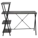 Стол на металлокаркасе BRABIX LOFT CD-004, 1200х535х1110 мм, 3 полки, цвет дуб антик, 641219. Фото товара с разных ракурсов.