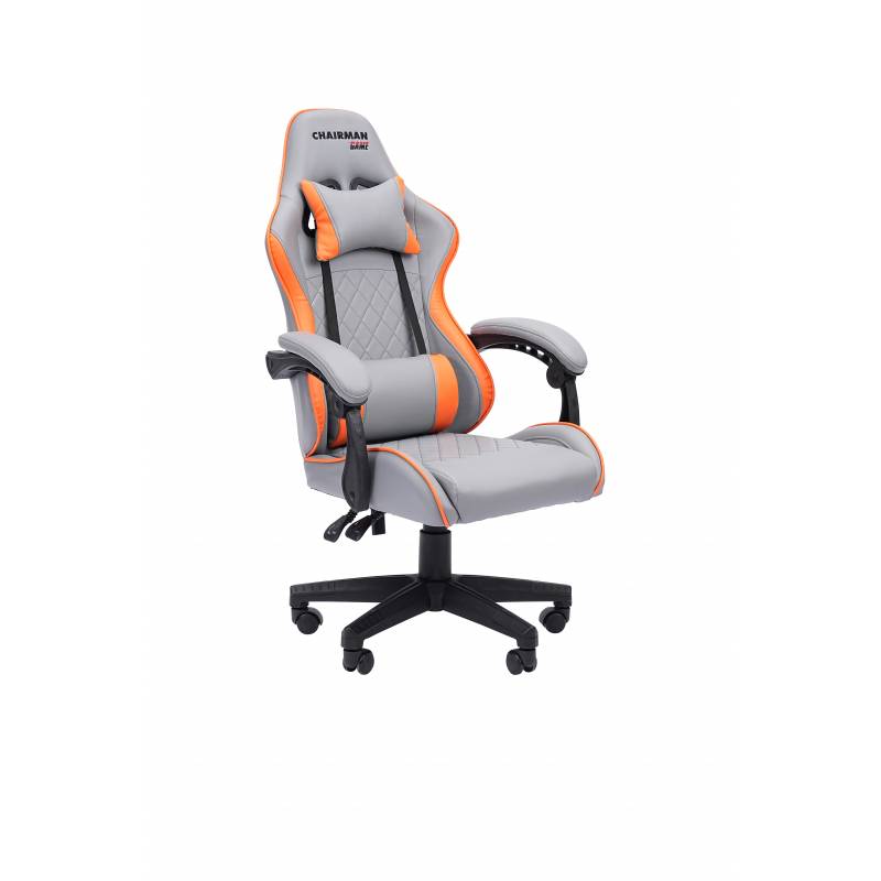 Игровое кресло Chairman CH28 экокожа, серо-оранжевый главное фото