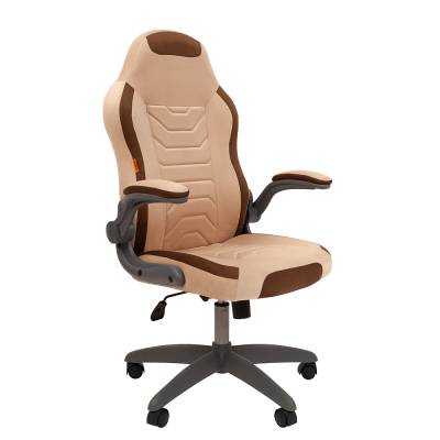 Игровое кресло Chairman game 50 Россия текстиль бежево-коричневый