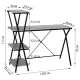 Стол на металлокаркасе BRABIX LOFT CD-004, 1200х535х1110 мм, 3 полки, цвет дуб антик, 641219. Фото товара с разных ракурсов.